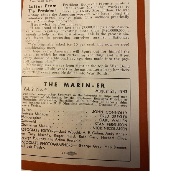 WWII Shipyard Magazine The Marin-er Rita Hayworth Black Interest Sausalito Navy - Picture 7 of 14